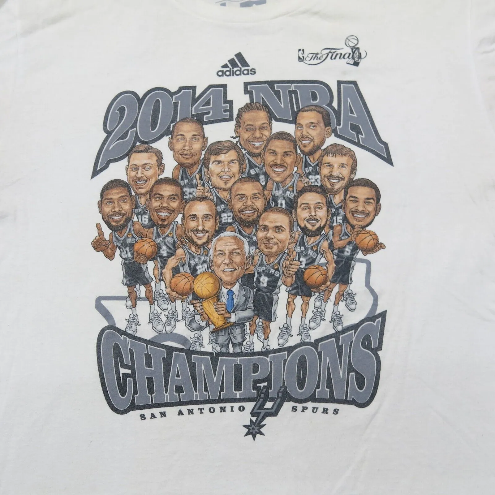 Adidas Men T Shirt Top Crew Neck Champions Graphic Tee 100 % Cotton White Size L