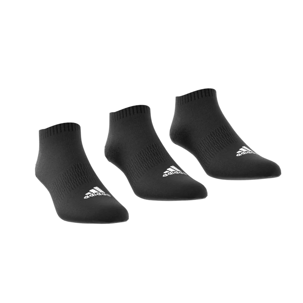 ADIDAS THIN AND LIGHT LOW SOCKS 3 PAIRS BLACK