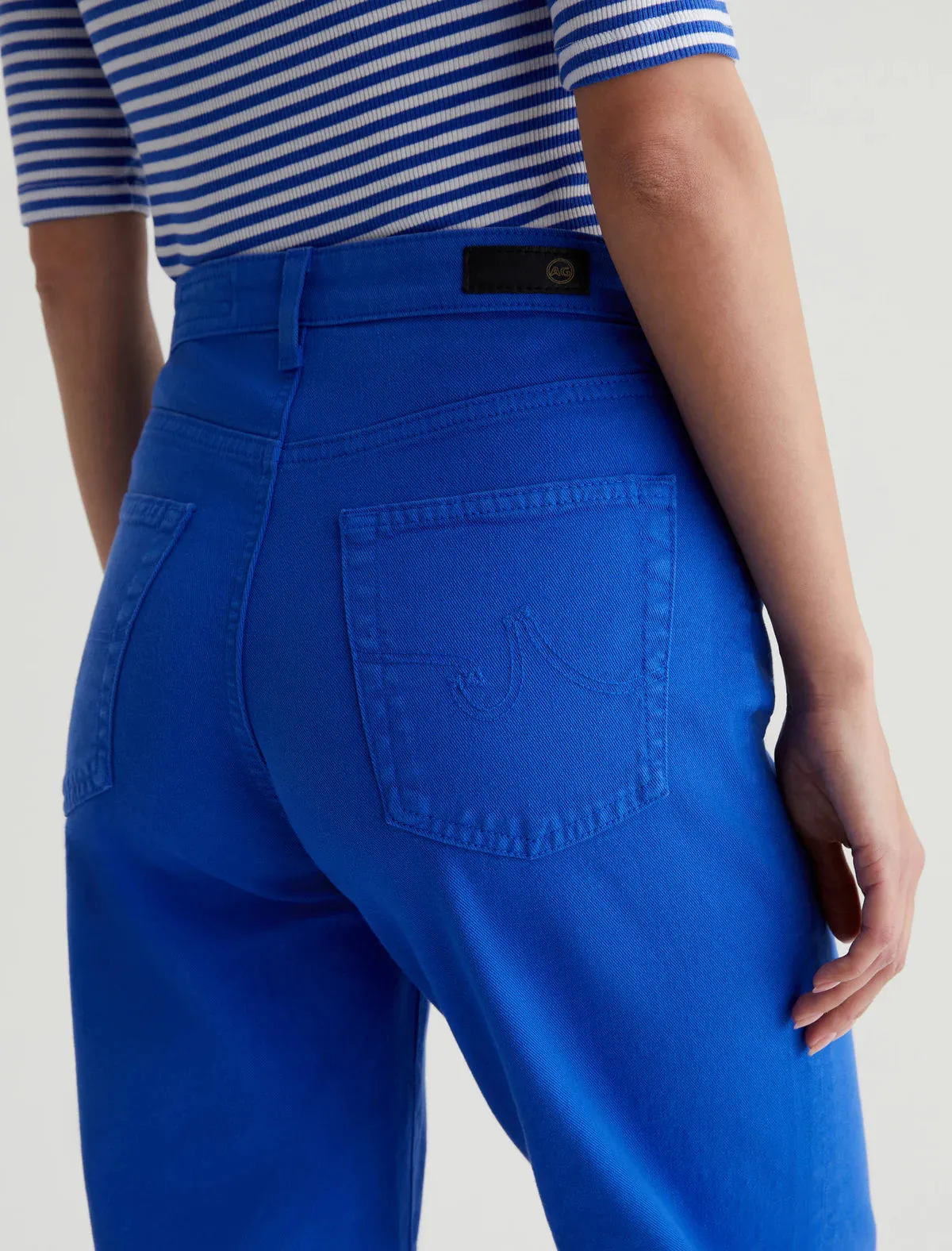 AG Denim Saige Wide Leg Crop in Electric Blue