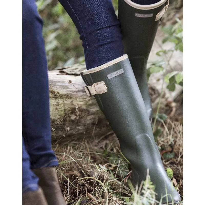 Ariat Burford Neoprene Full Zip Ladies Wellington Boot - Olive