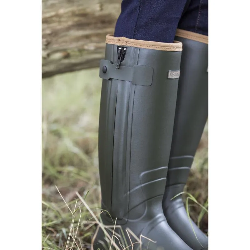 Ariat Burford Neoprene Full Zip Ladies Wellington Boot - Olive