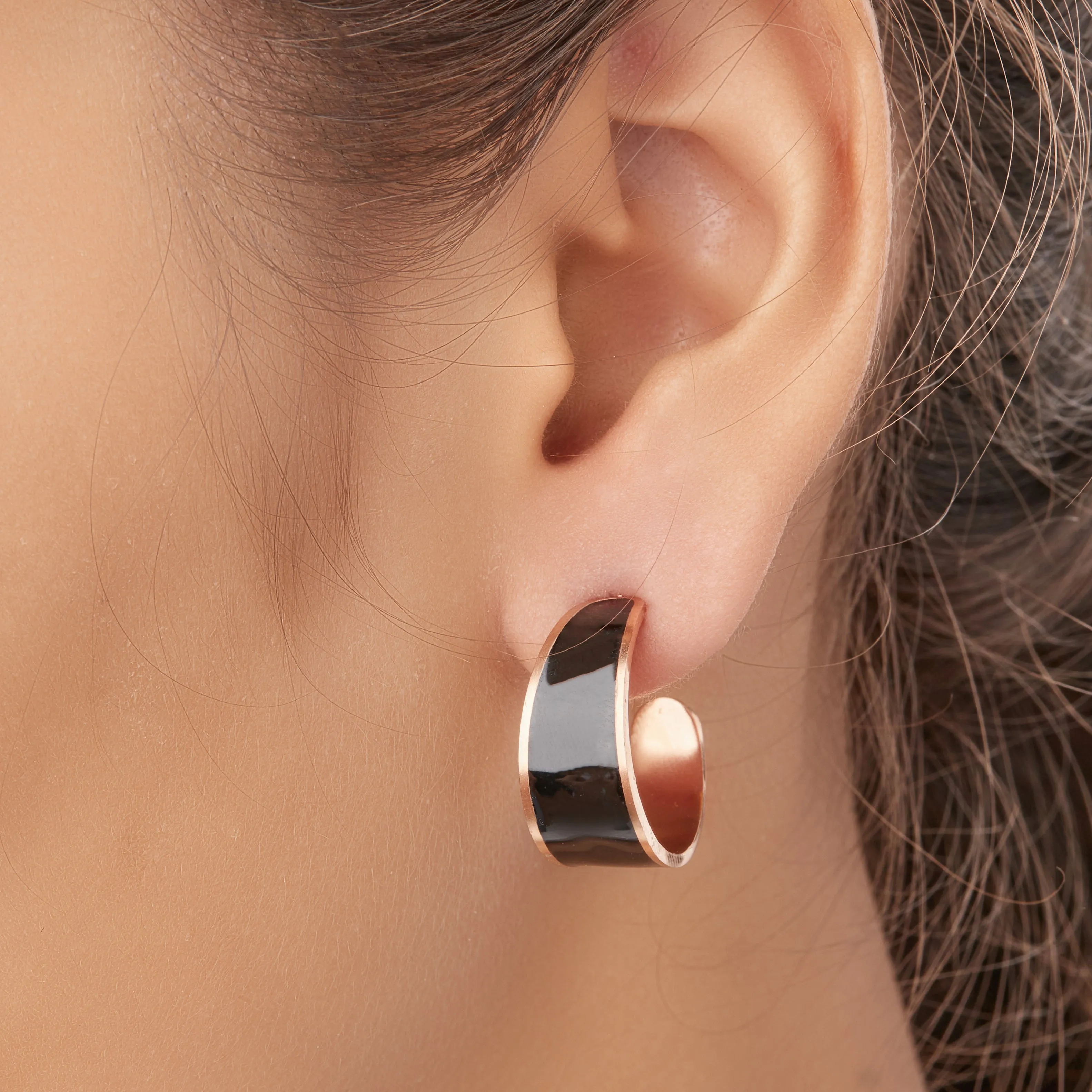 Black Trendy Stud Earrings