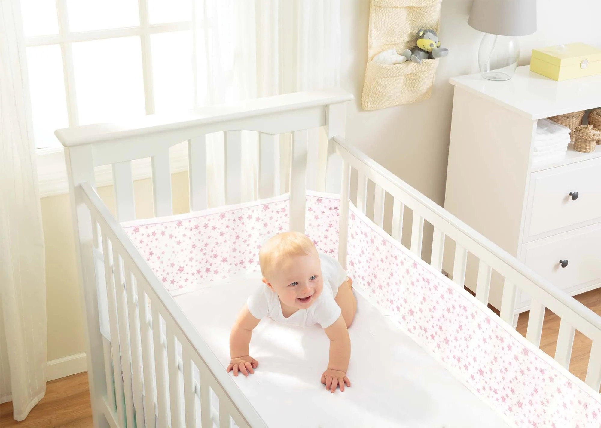 Breathable Baby Four Sided Mesh Cot Liner