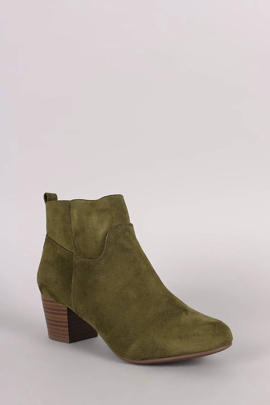 Breckelle Suede Block Heeled Booties