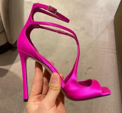 Cross Strap Hollow Ankle Buckle Stiletto Heels