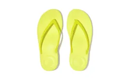 FitFlop Womens Iqushion Sparkle Flip Flops Electric Yellow