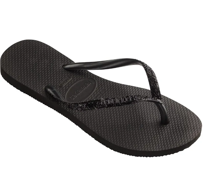 Havaianas Womens Slim Glitter II Black Dark Grey