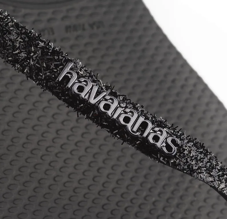 Havaianas Womens Slim Glitter II Black Dark Grey