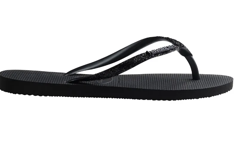 Havaianas Womens Slim Glitter II Black Dark Grey