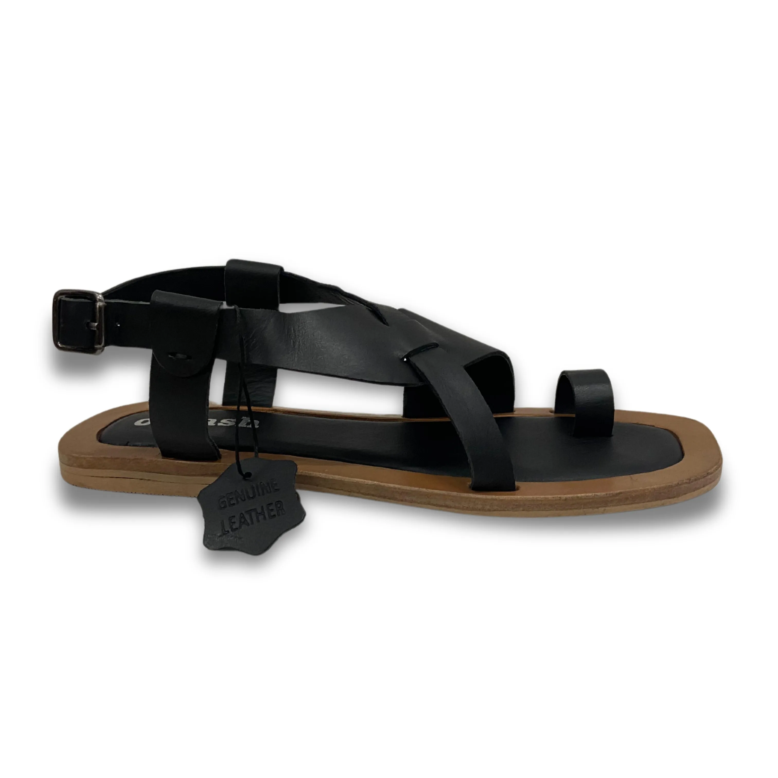 Indiana leather footbed cutout thong sandal