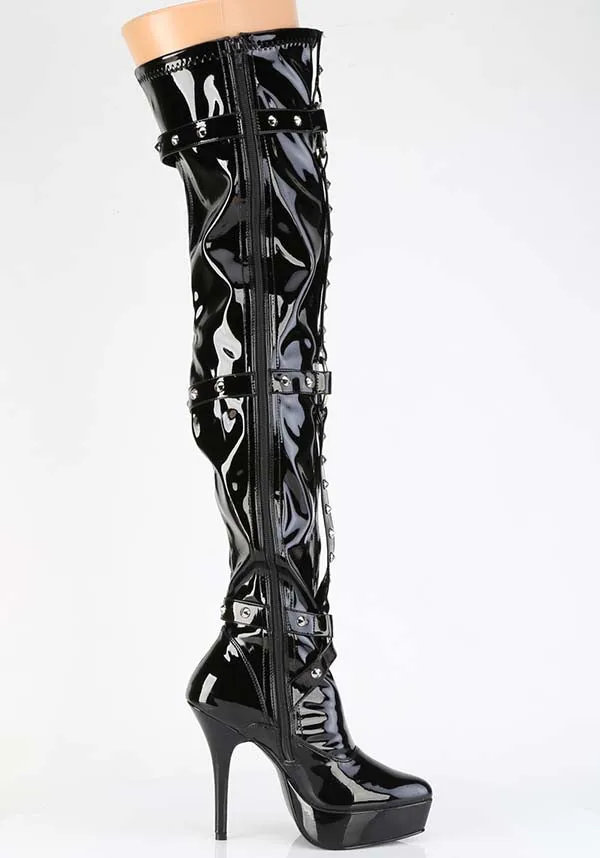 INDULGE-3026 [Black Patent] | BOOTS [PREORDER]