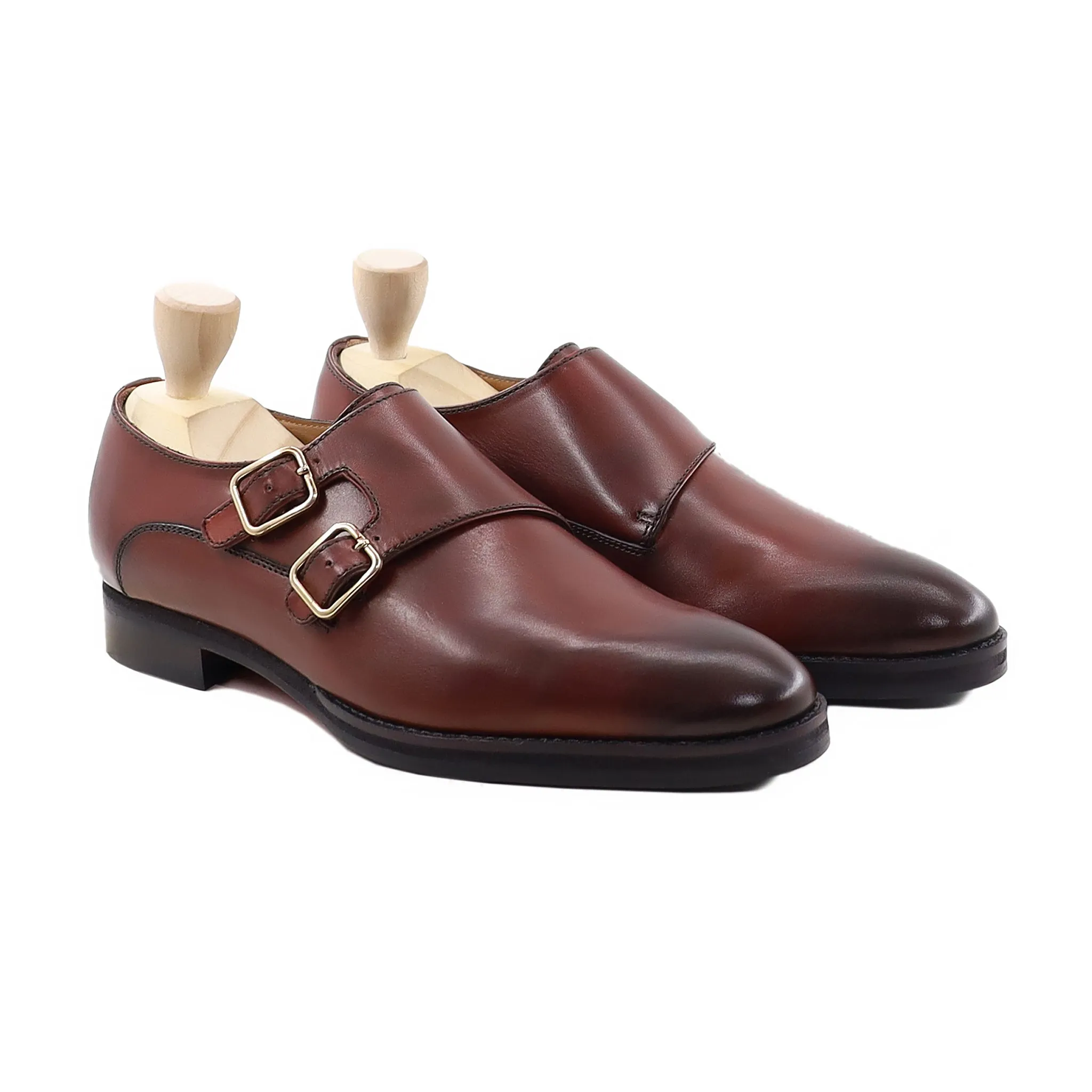 Jakari - Men's Burnished Oxblood Calf Leather Double Monkstrap