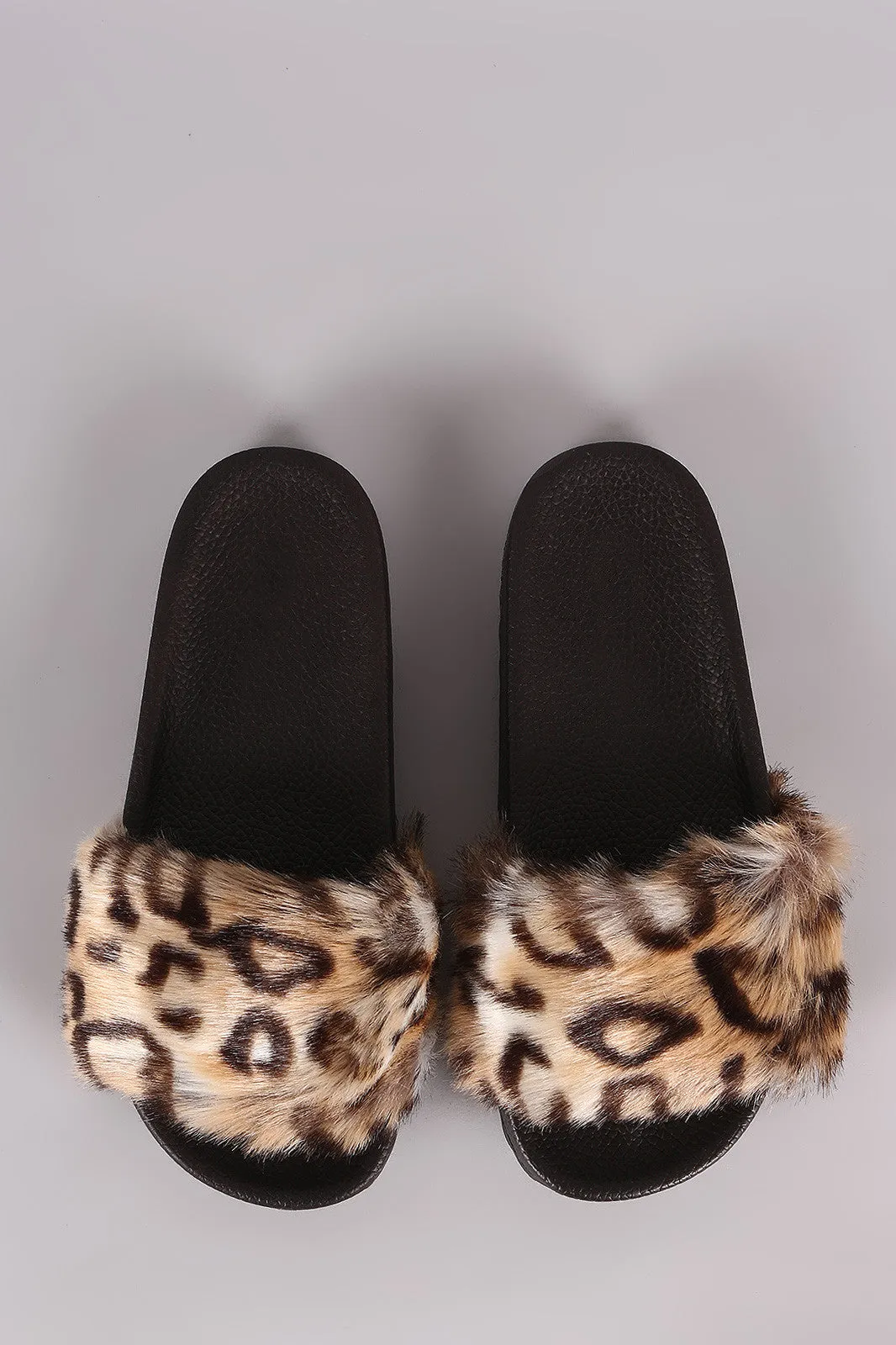 Liliana Cheetah Fur Lug Slide Sandals