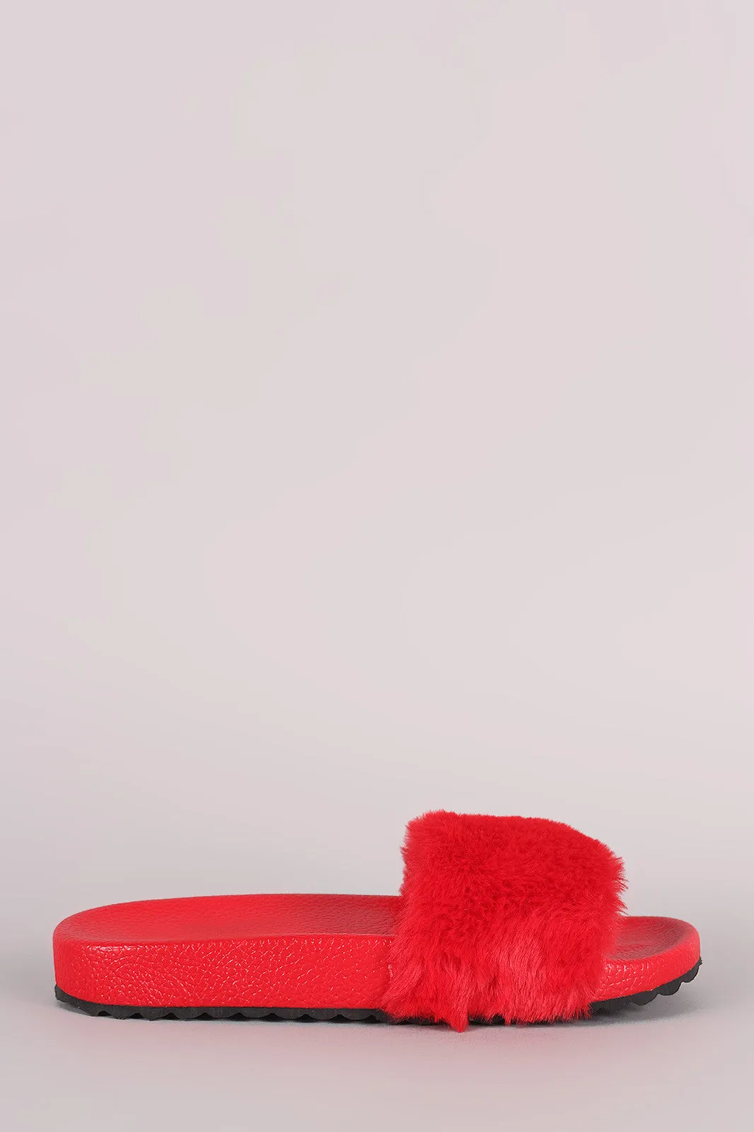 Liliana Faux Fur Lug Slide Sandals