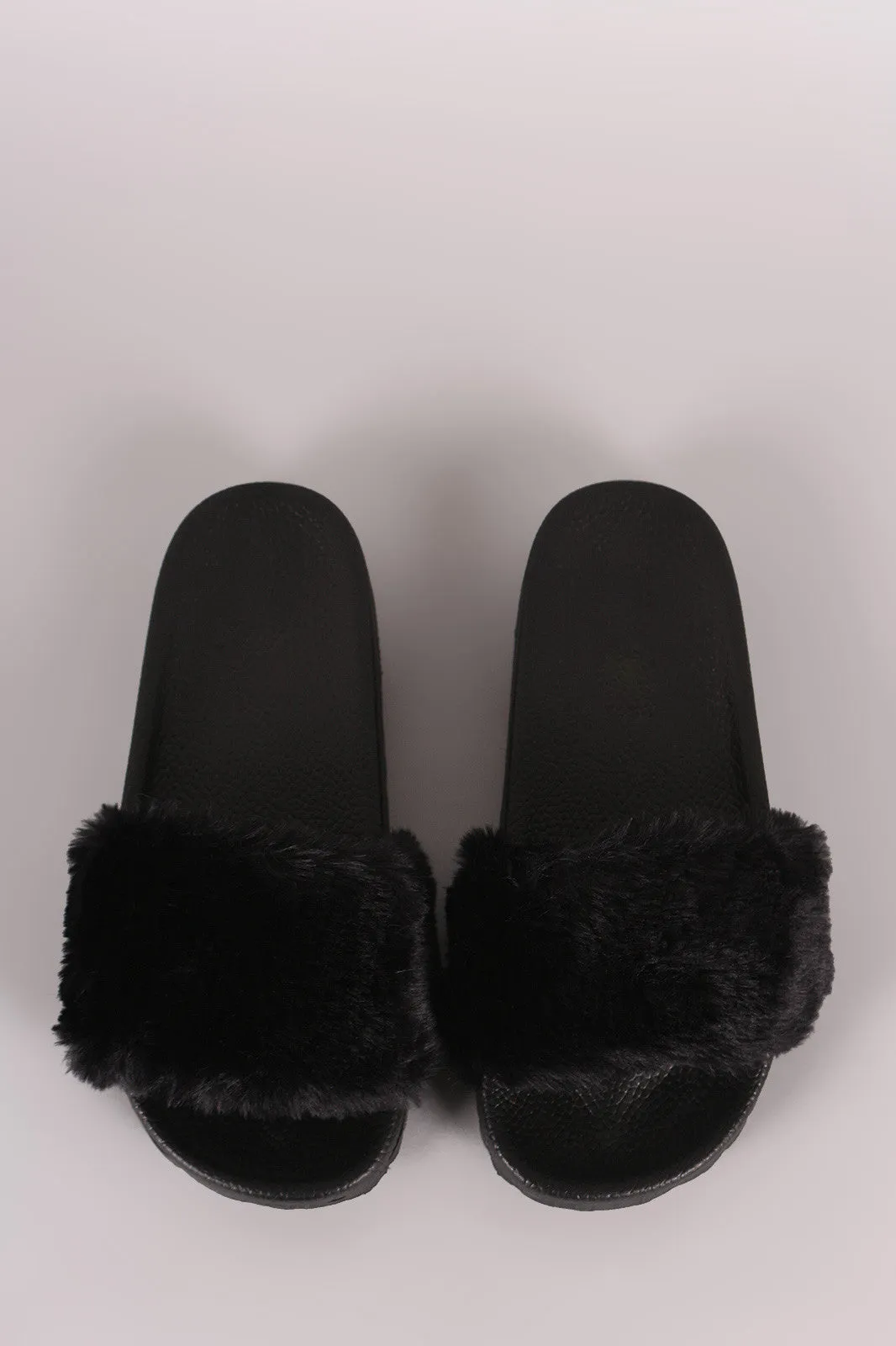 Liliana Faux Fur Lug Slide Sandals