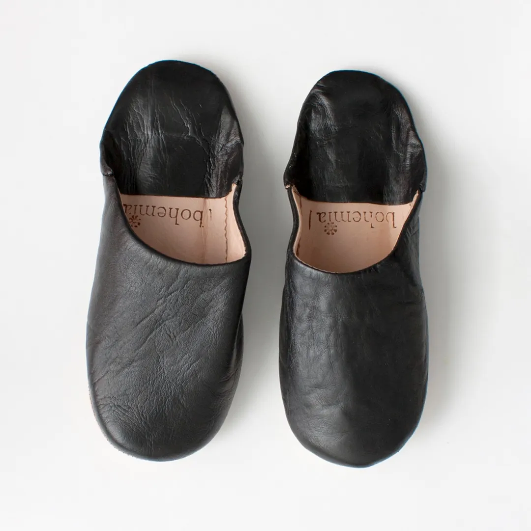 Men's Large Black Babouche Slippers