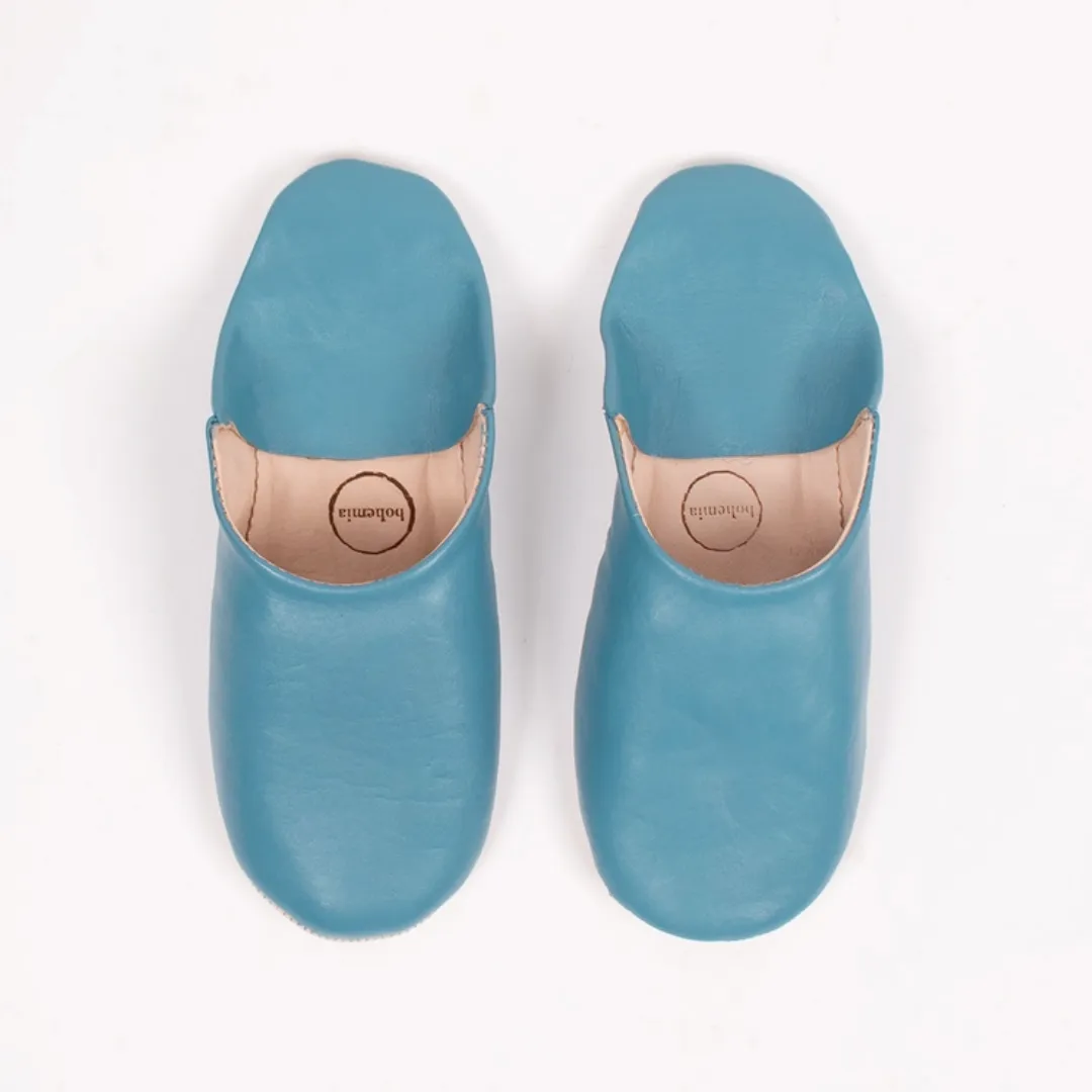 Men's Small Blue Grey Babouche Slippers