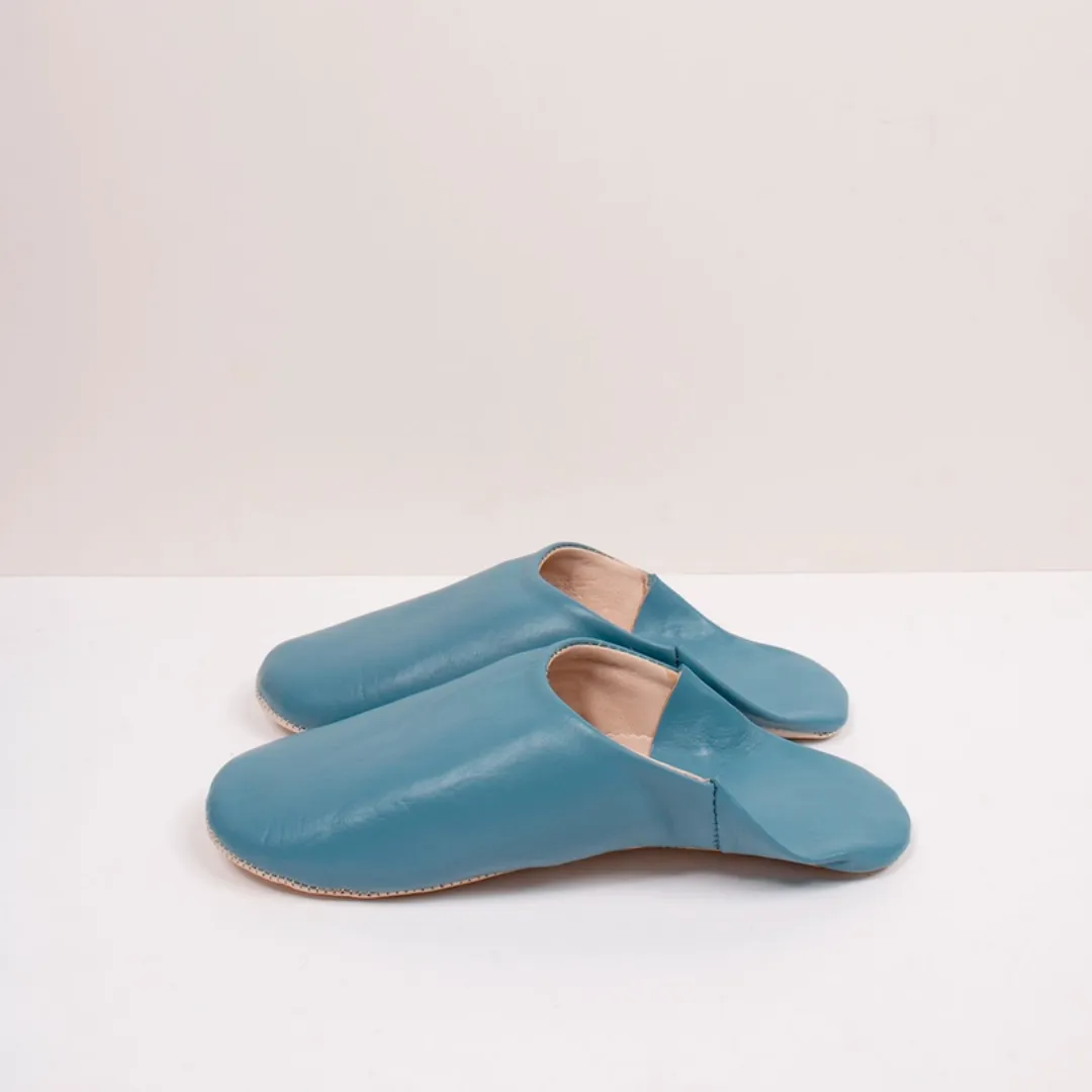 Men's Small Blue Grey Babouche Slippers