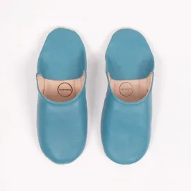 Men's Small Blue Grey Babouche Slippers