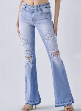 Mid Rise Super Flare by Cello Jeans