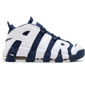 Nike Men's Air More Uptempo 96 Shoes - White / Midnight Navy / Metallic Gold