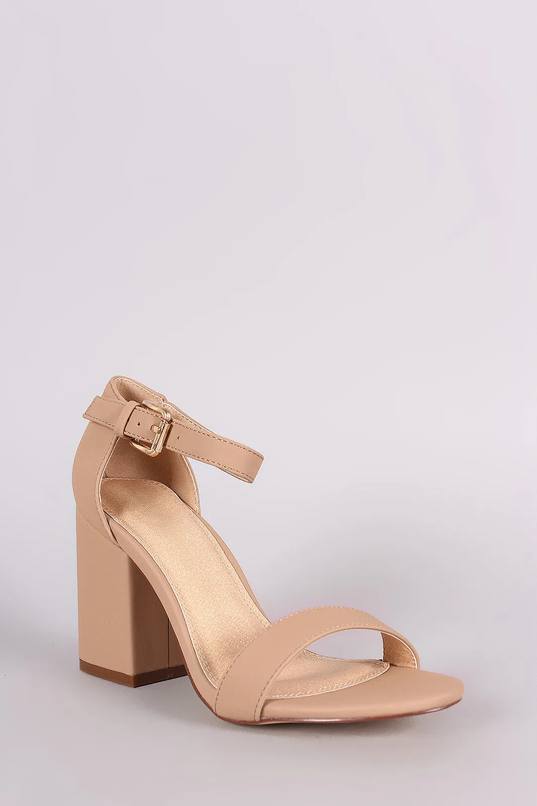 Nubuck Chunky Block Heel Sandal