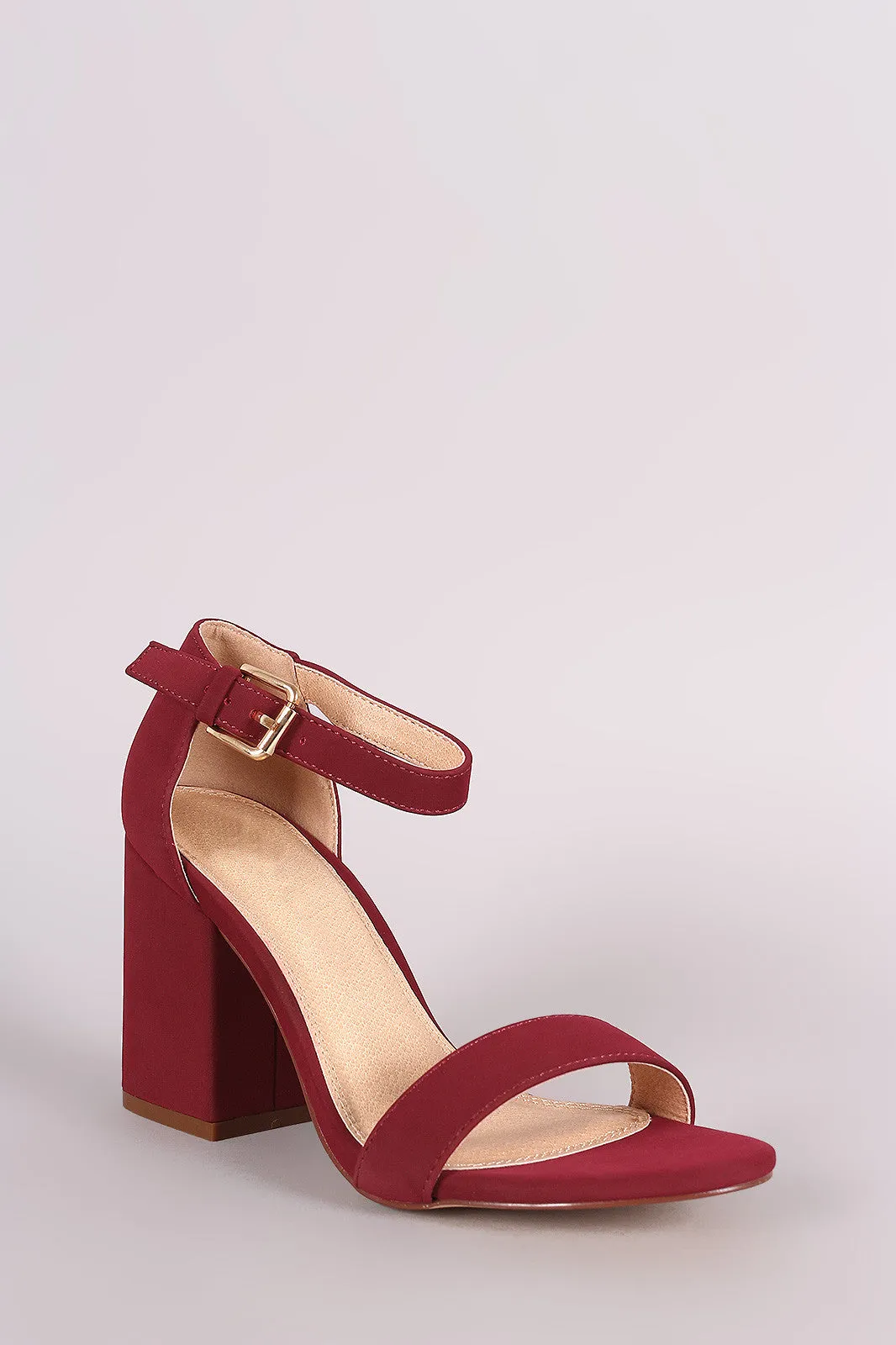 Nubuck Chunky Block Heel Sandal