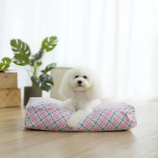 Ohpopdog Peranakan Inspired Bibik Pink 14 Microbeads Dog Bed