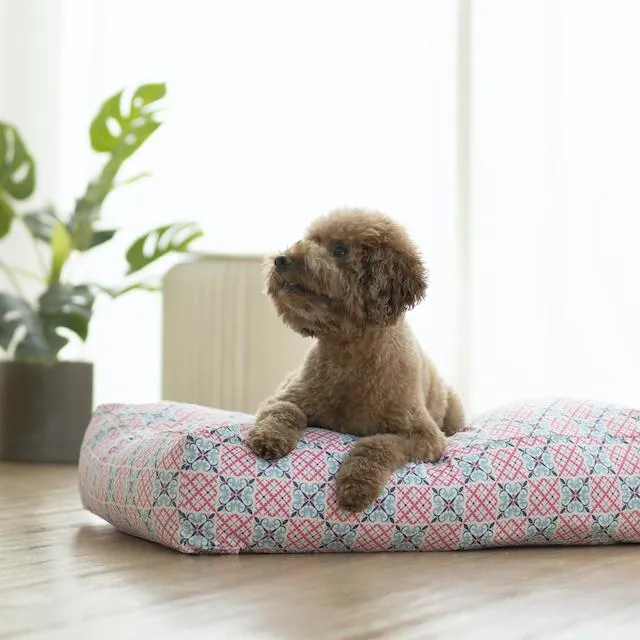 Ohpopdog Peranakan Inspired Bibik Pink 14 Microbeads Dog Bed