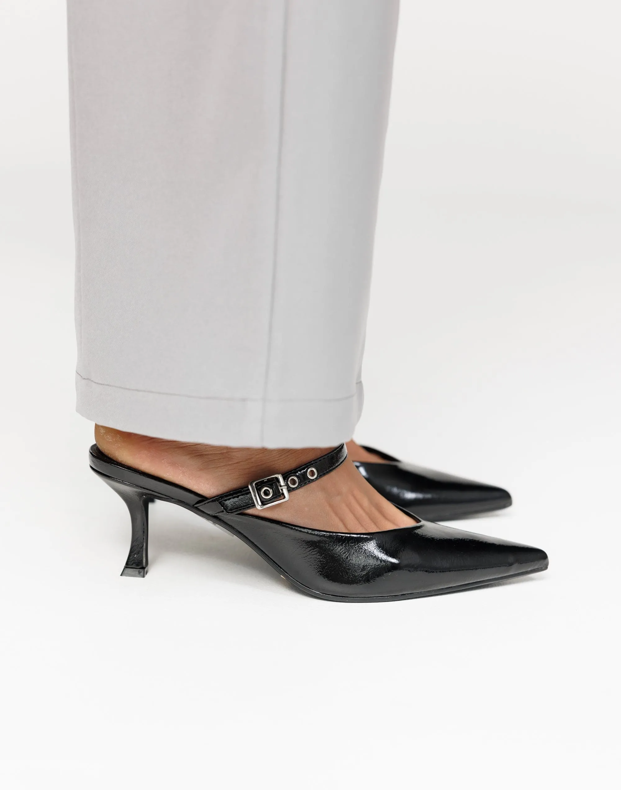 Olinda Heels (Black Crinkle Patent) - By Billini