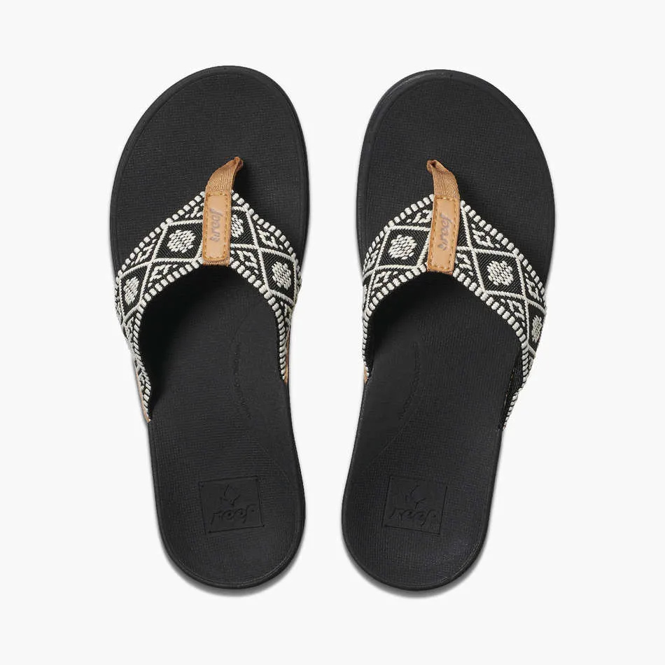 Reef Womens Ortho-Bounce Woven Black White