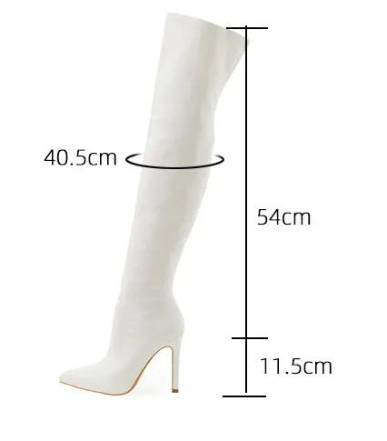 Soft Patent Leather Elastic Over Knee Boots