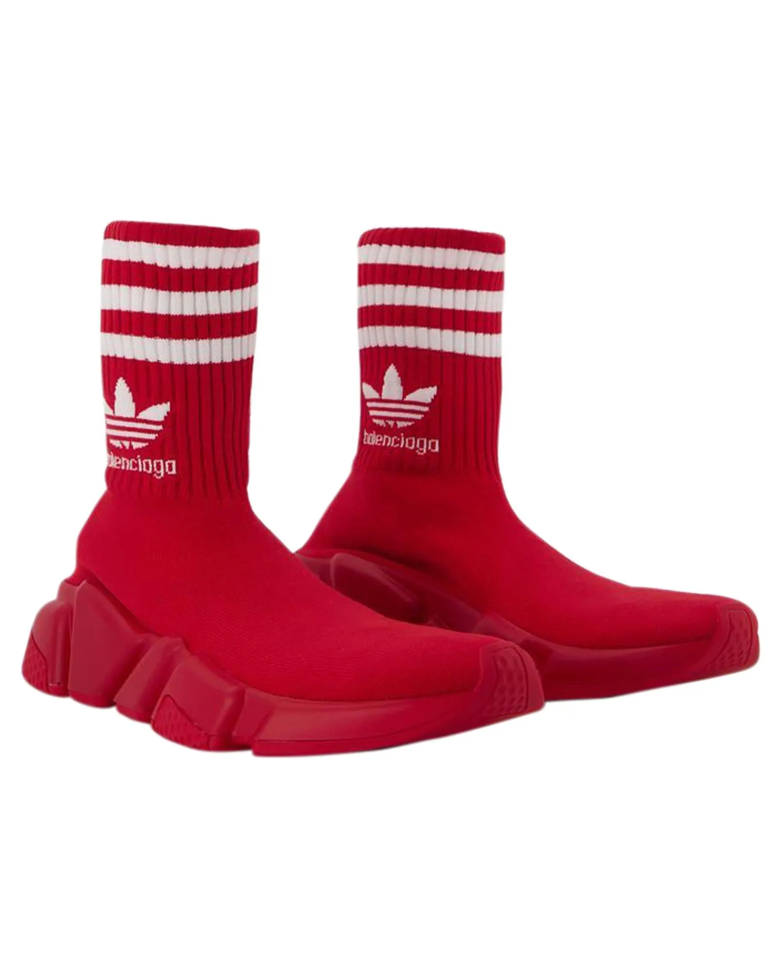 Sporty Red/White Slip-On Sneakers with 3D Mesh Material and No Memory Sole Technology