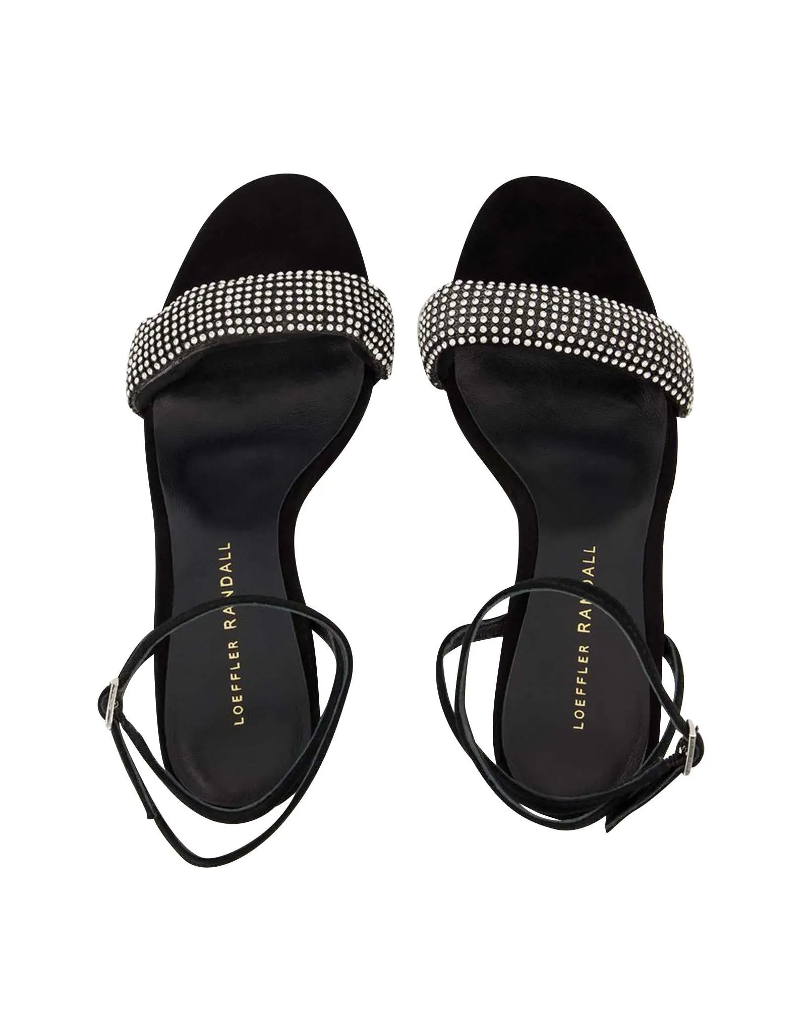 Suede Sandals with Rhinestones