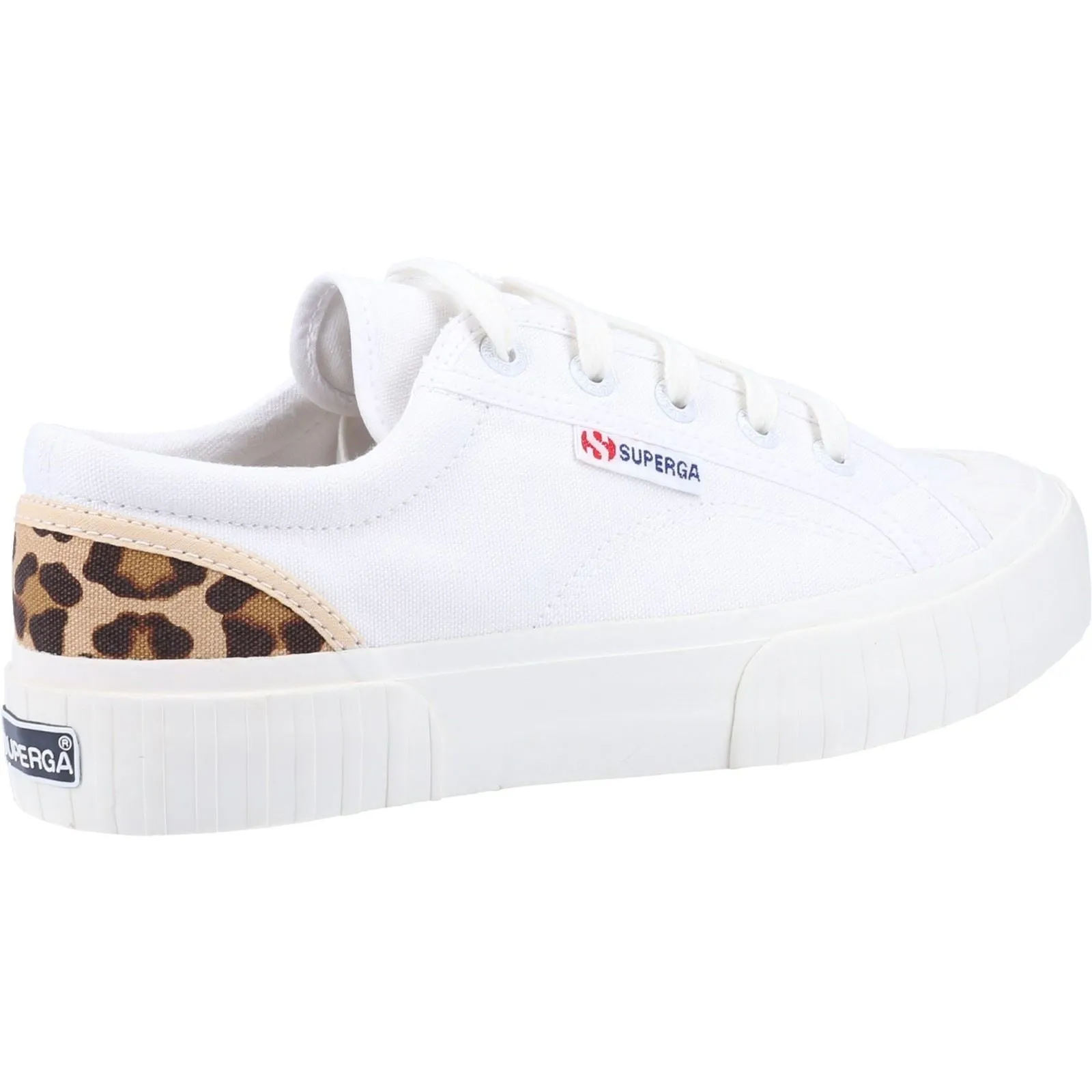 Superga 2630 Stripe Pad Leopard 100% Cotton Women's White/Leopard Trainers