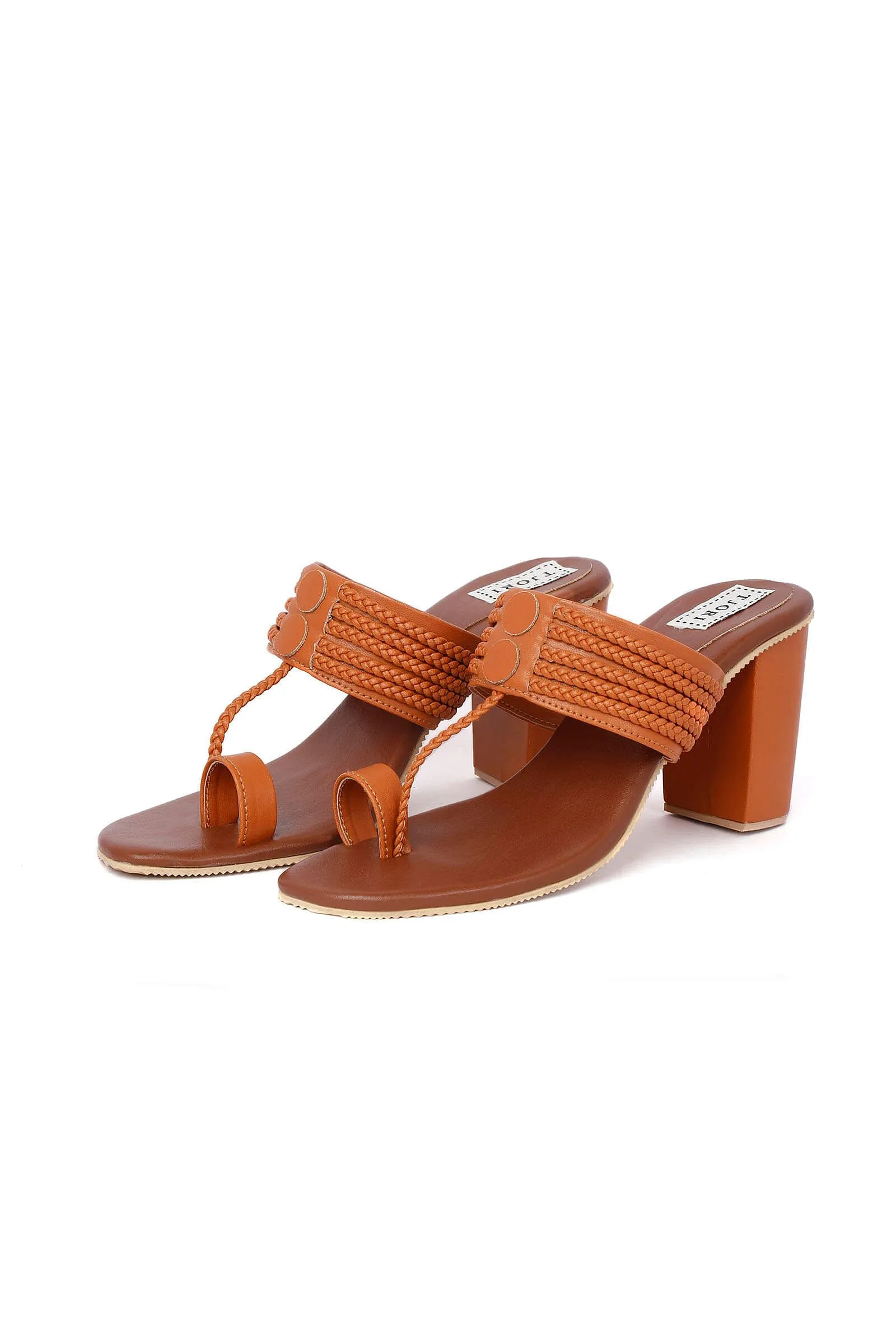 Tan Cruelty-Free Leather Heeled Sandals