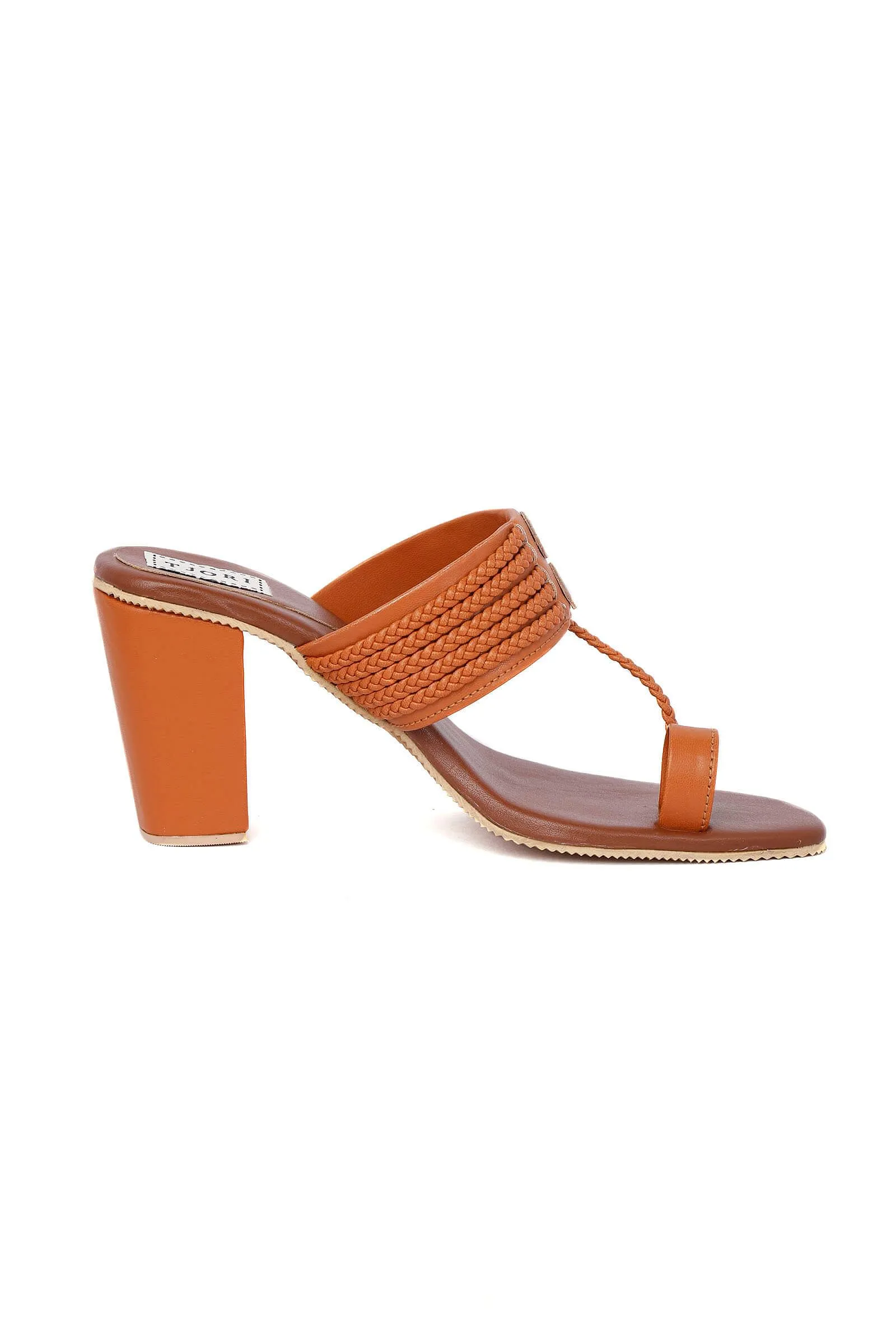 Tan Cruelty-Free Leather Heeled Sandals