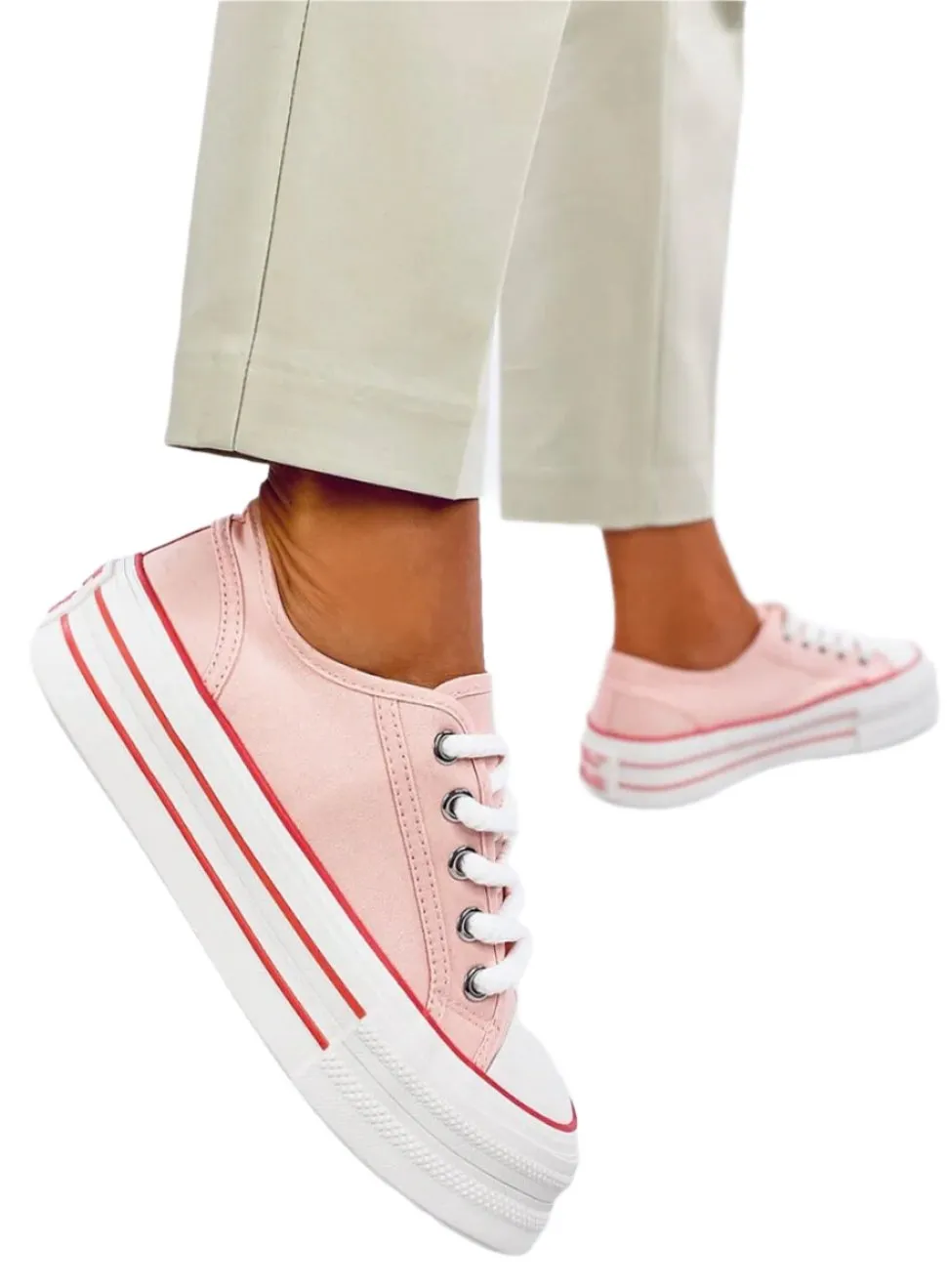 TEEK - Pink Platform Classic Sneakers