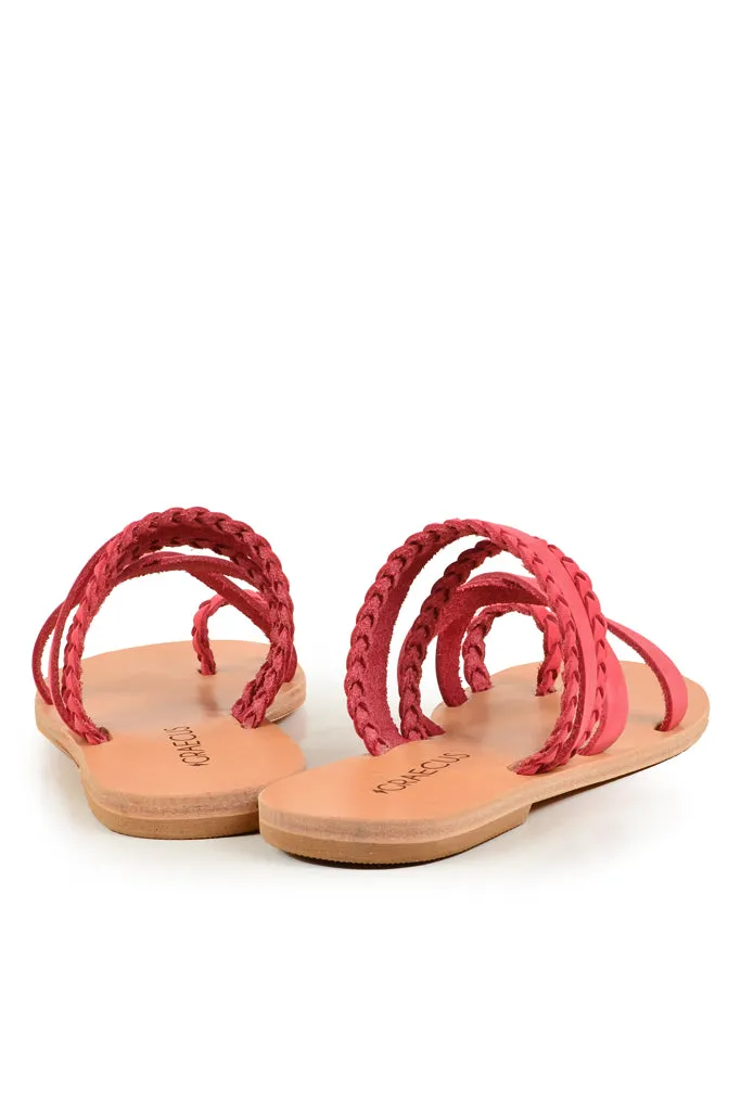 Themis Pink Leather Sandals