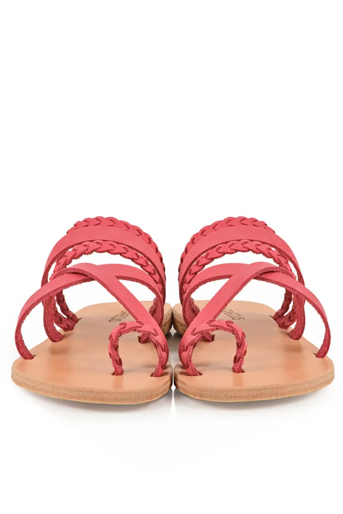 Themis Pink Leather Sandals