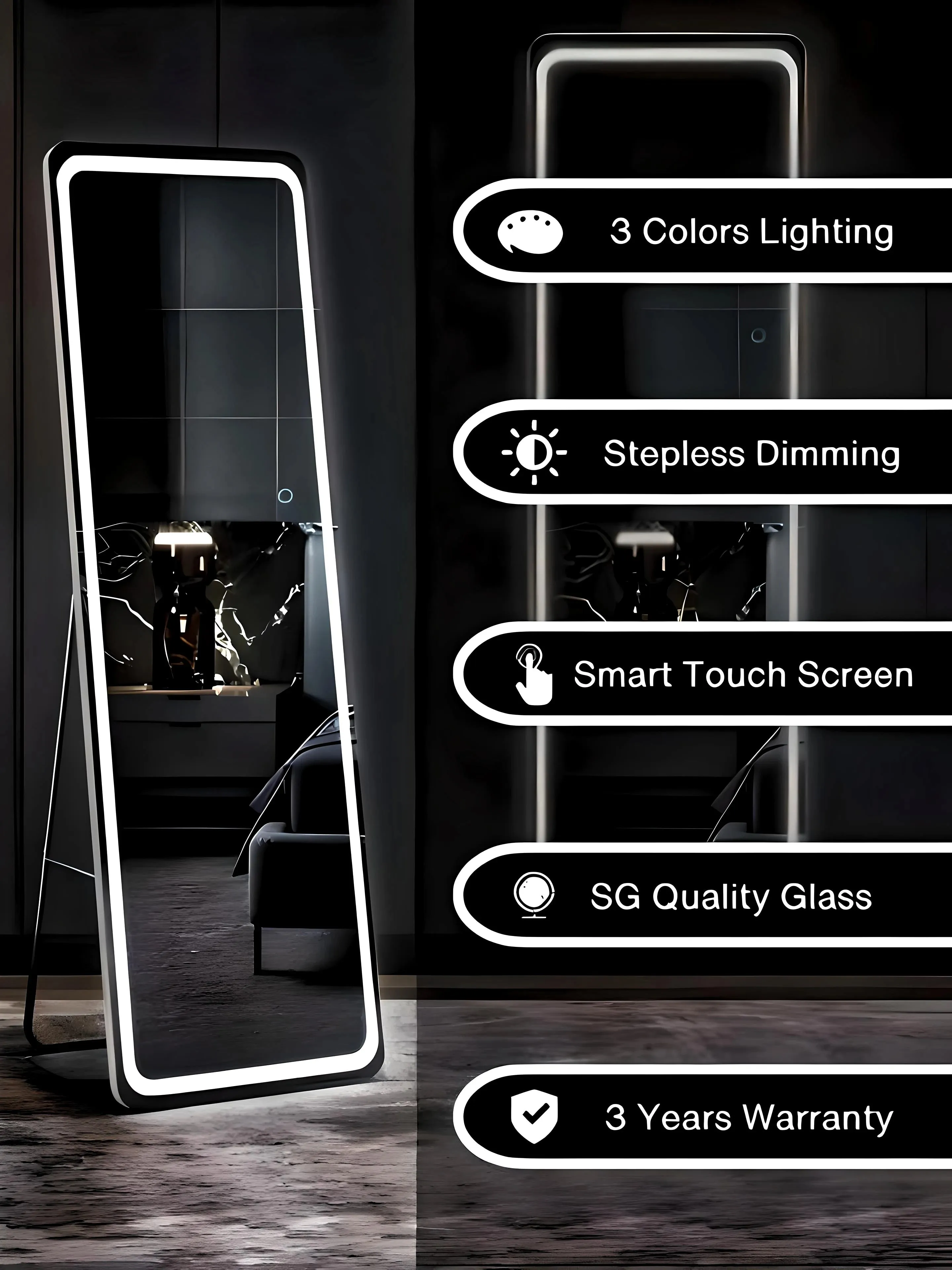 Trendy Standing LED Mirror