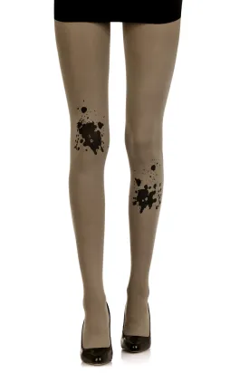 ZOHARA SPLASH Grey Beige Black Tights